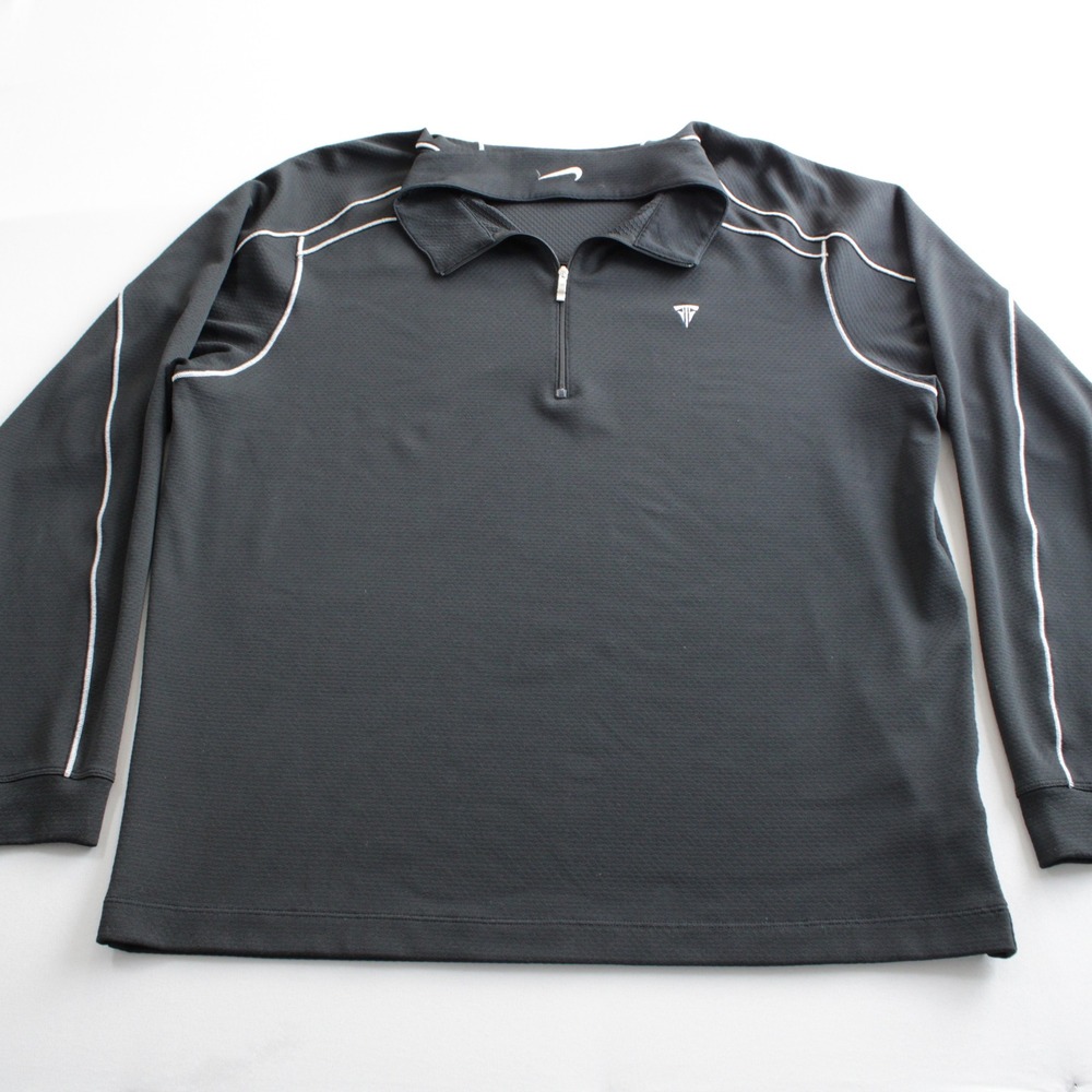 Nike Golf Dri-FIT Tiger Woods TW 1/4 Zip Pullover Black Large Outdoor Athletics